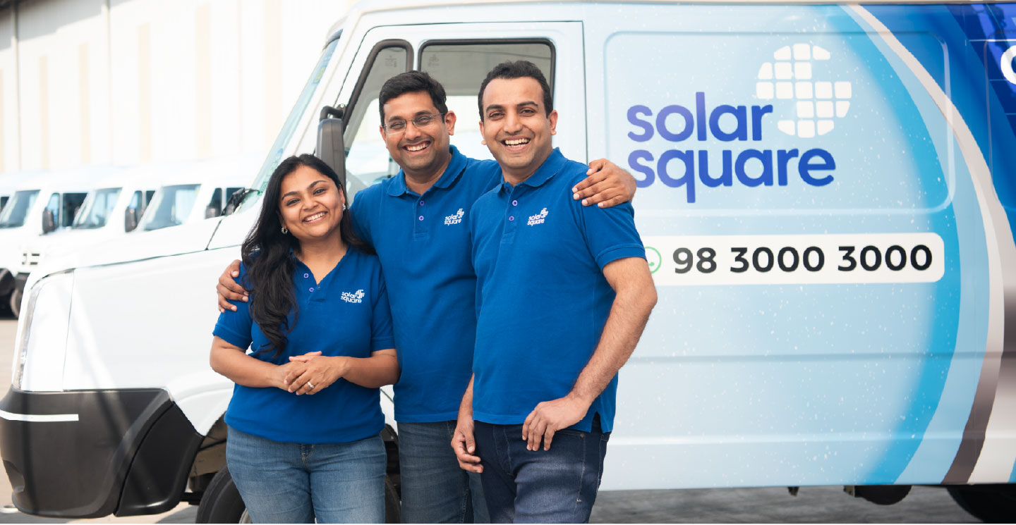SolarSquare Founders with SolarSquare Van